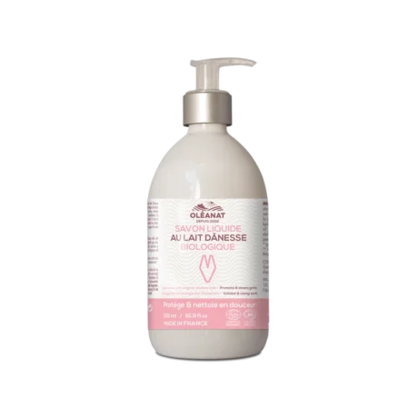 Săpun lichid hipoalergenic organic cu lapte de măgăriță 500ml Oleanat